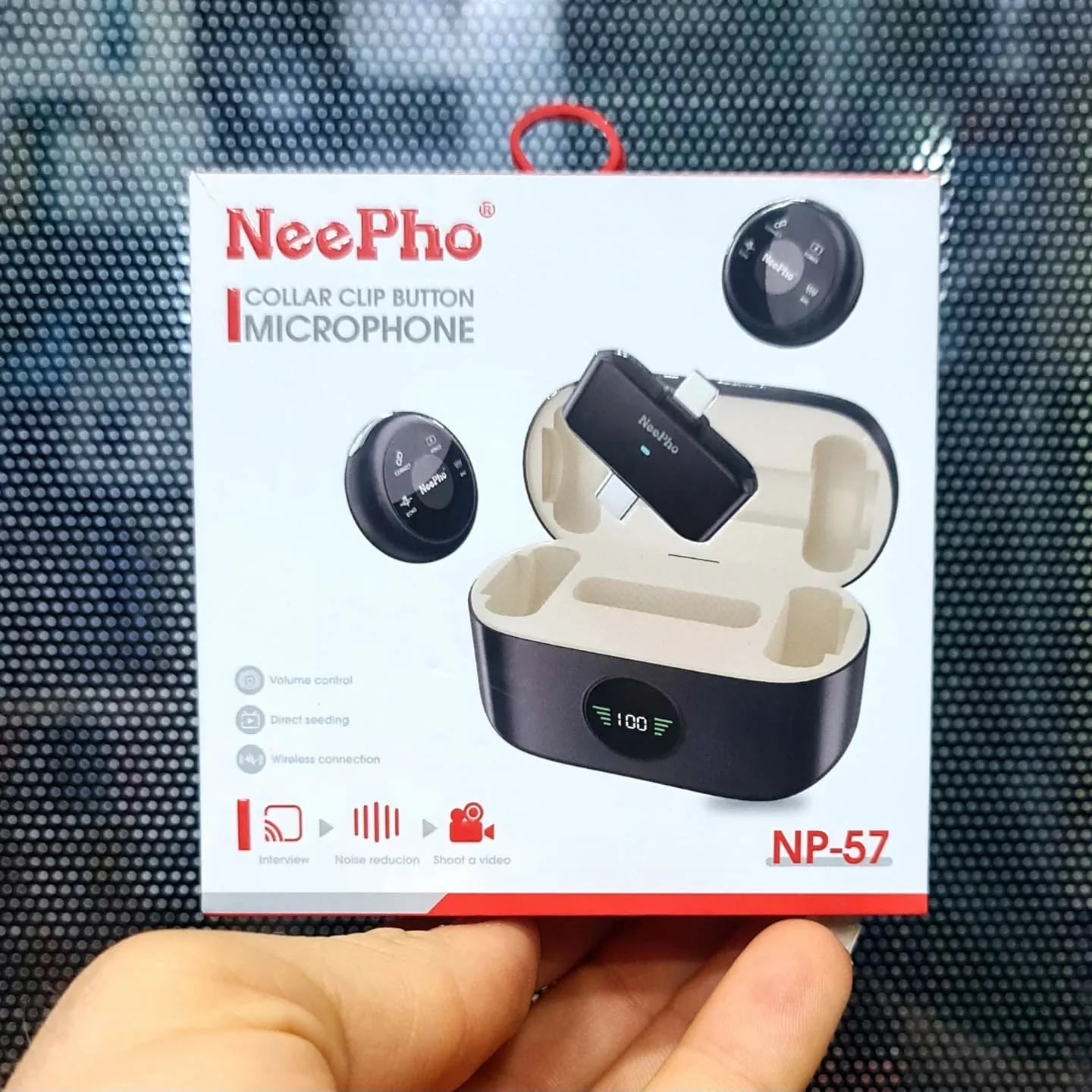 NeePho Collar Clip Button Microphone Wireless Earbuds