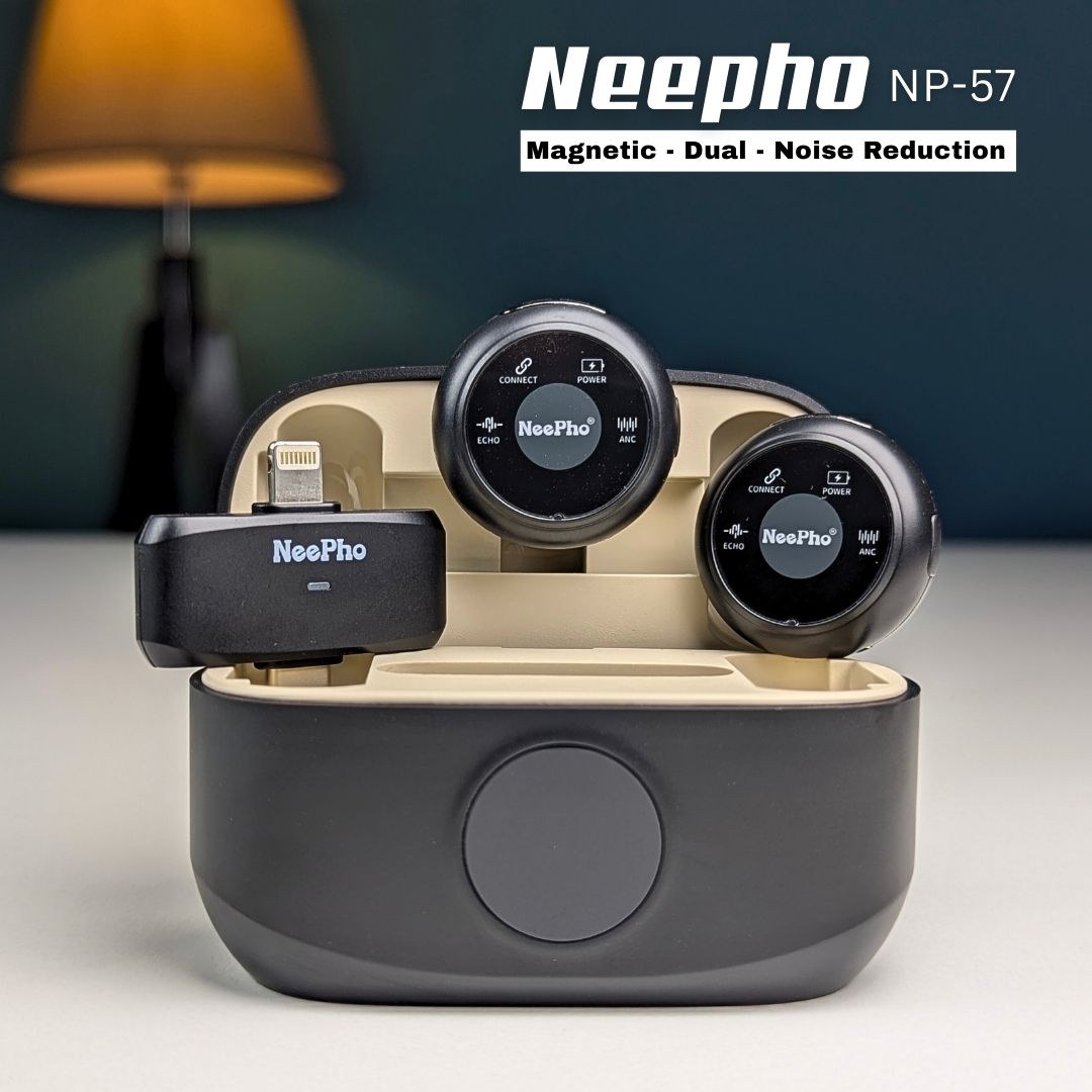NeePho Collar Clip Button Microphone Wireless Earbuds