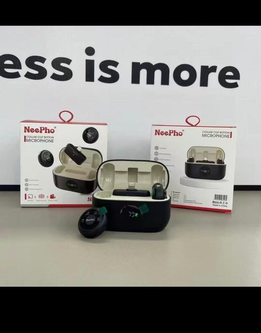 NeePho Collar Clip Button Microphone Wireless Earbuds