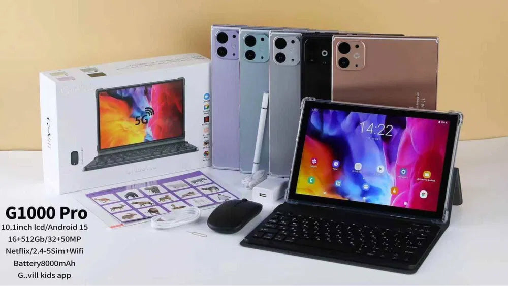 G1000 Pro Tablet with Keyboard - 5G Connectivity & Stylus Support